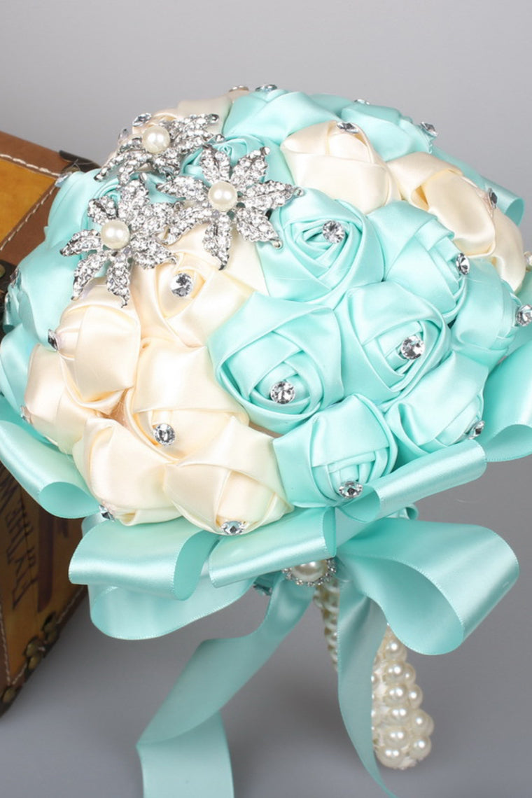 Lovely Round Satin/Ribbon Bridal Bouquets