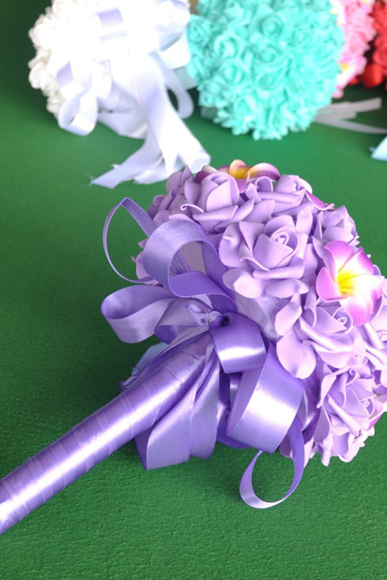 Sweet Round Foam/Ribbon Bridal Bouquets