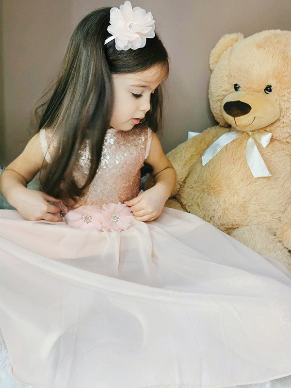 A-Line/Princess Chiffon Sequin Scoop Sleeveless Floor-Length Flower Girl Dresses TPP0007549